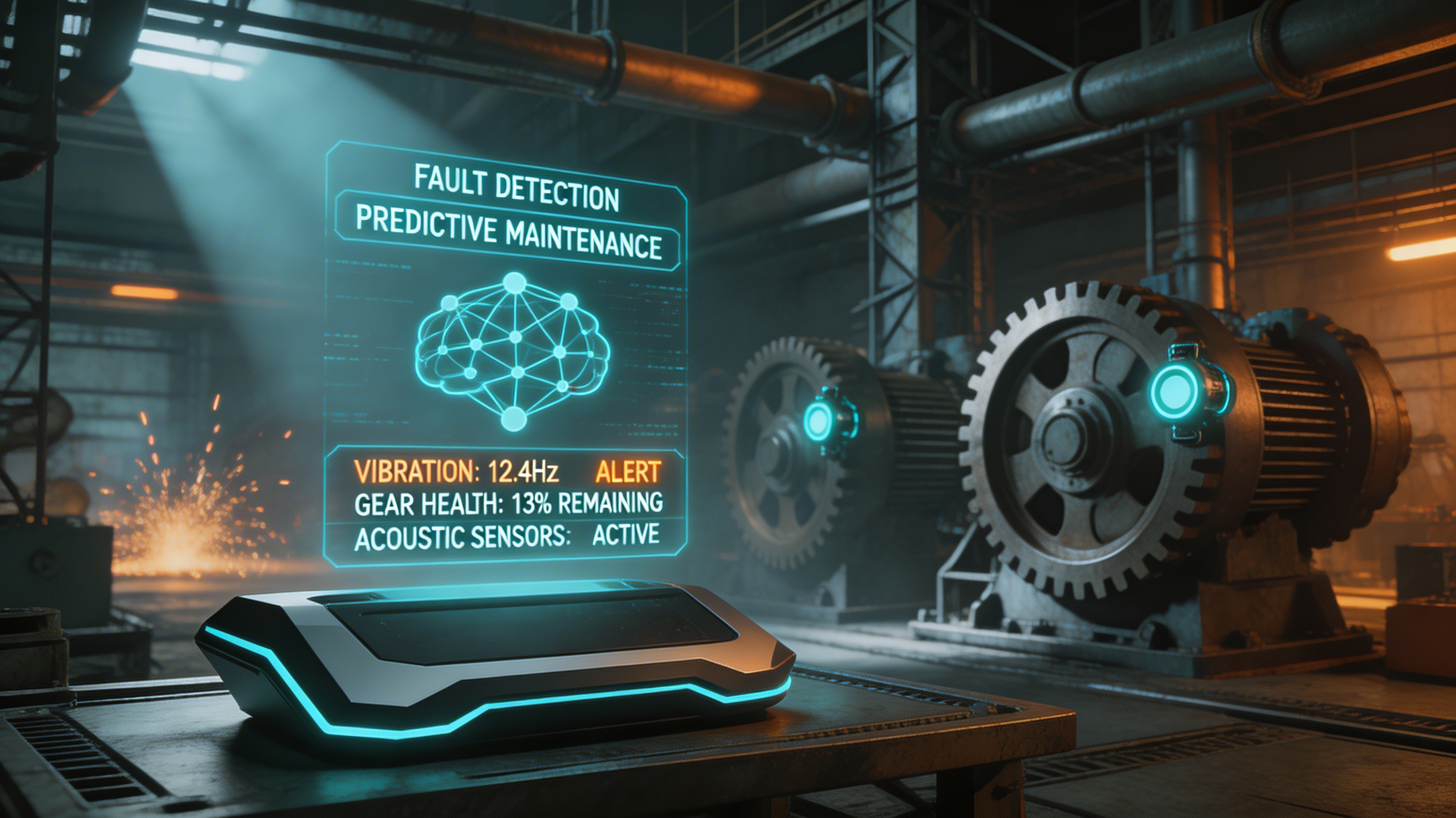 SIZheng SZ-EC-10 AI Edge Computing Terminal for industrial predictive maintenance with acoustic sensors monitoring rotating machinery