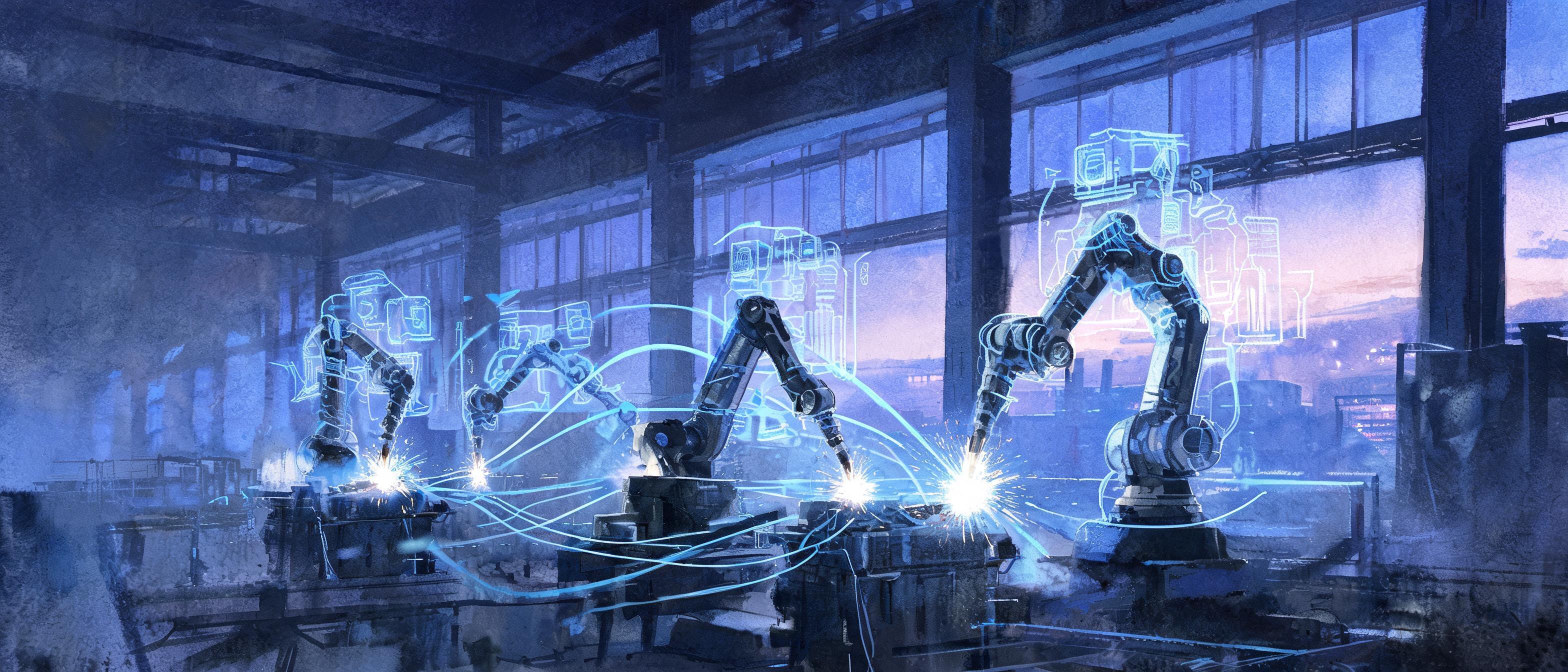 Trends Shaping Welding Automation in 2026 — Ink Wash Painting style