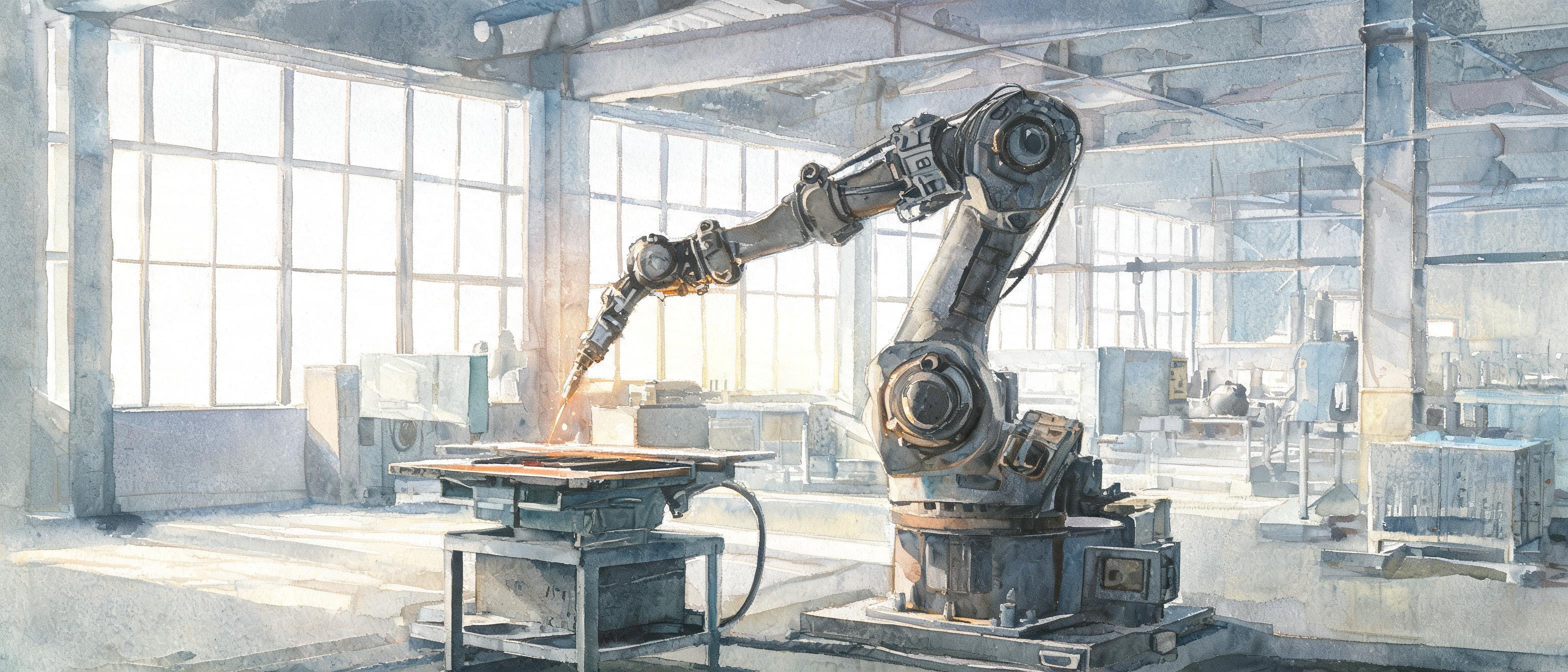 Top 5 Global Robotics Trends 2026 — Watercolor Painting style